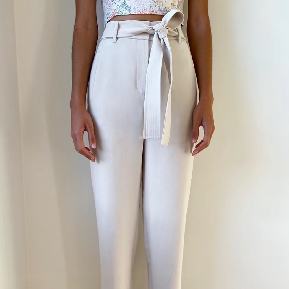 Aritzia Wilfred Tie Front pants in Bone